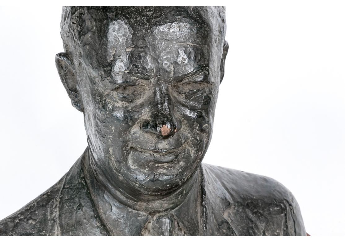 Signed Pottery Bust Of President Eisenhower For Sale 10