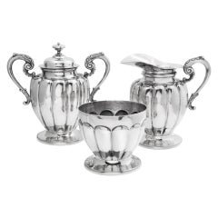 Signiert Prieto Juarez Mexiko 950 Sterling Silber 5 Pieces Kaffee Tee Set W / Tablett