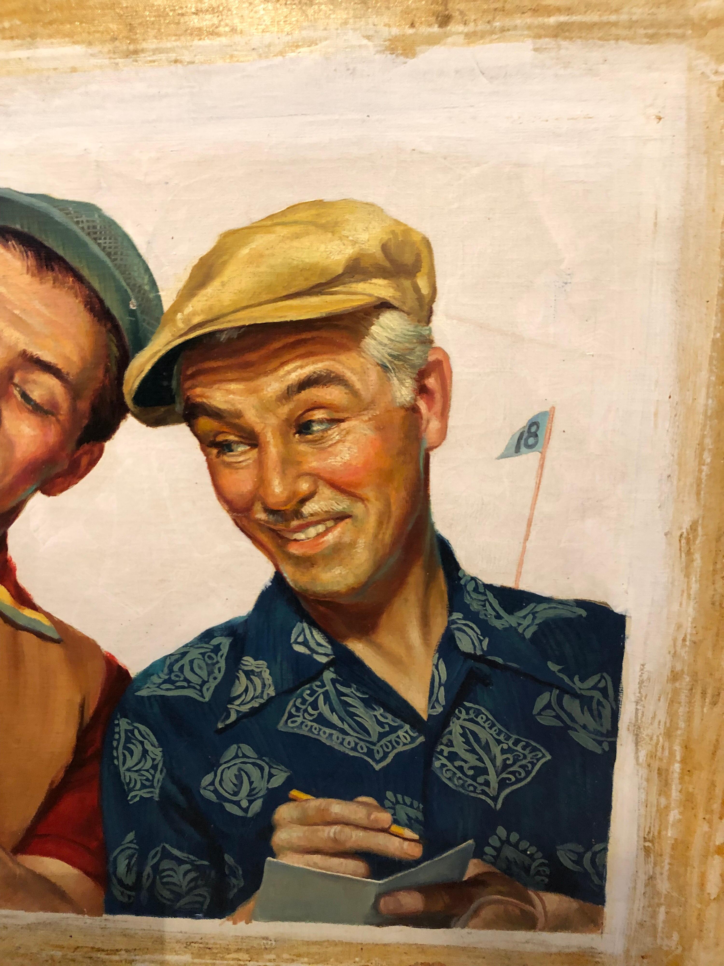 norman rockwell golf painting