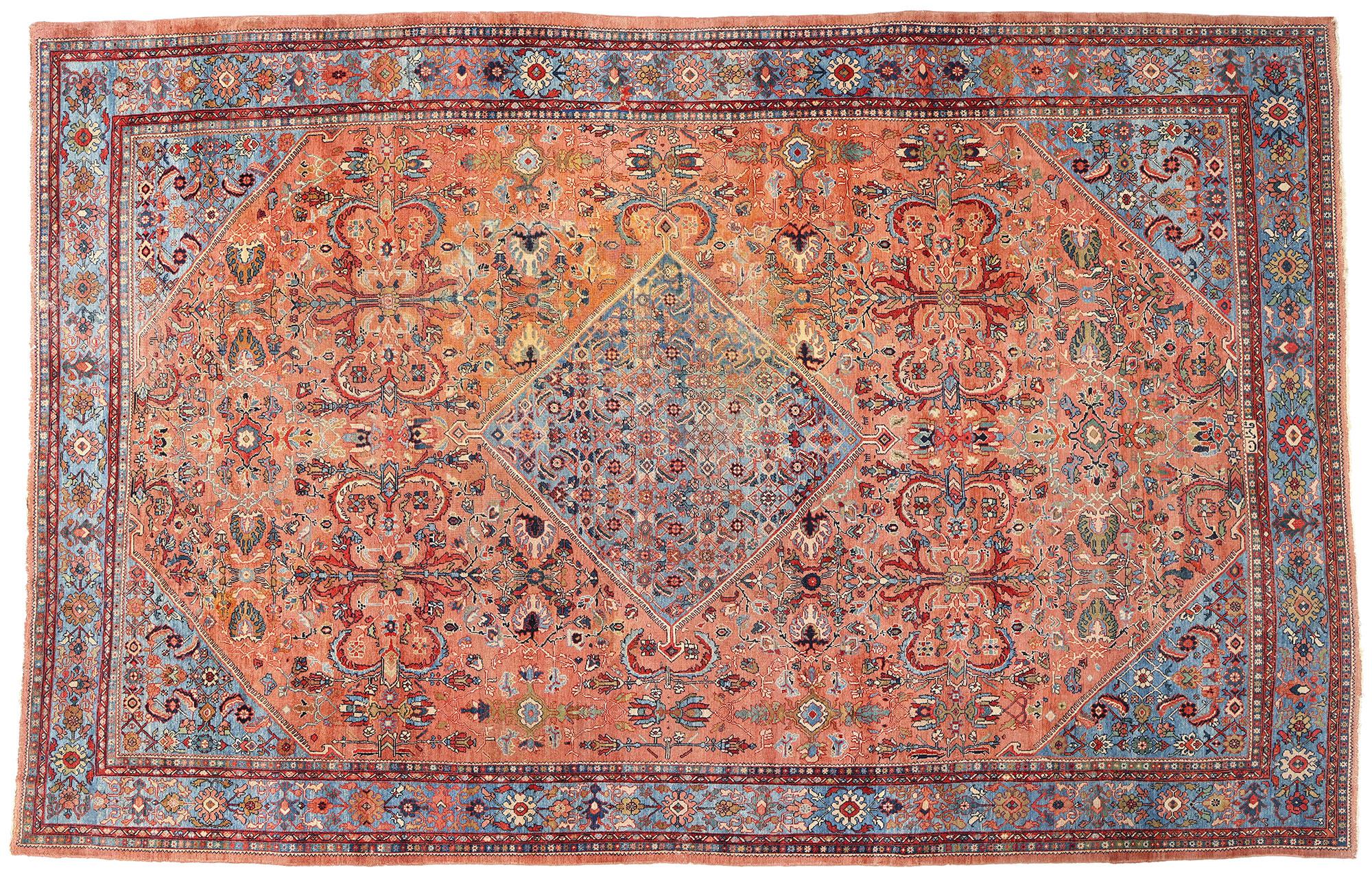 Signierter Qahraman Antiker persischer Sultanabad-Teppich aus Sultanabad, 10'00 x 17'06 im Angebot 3