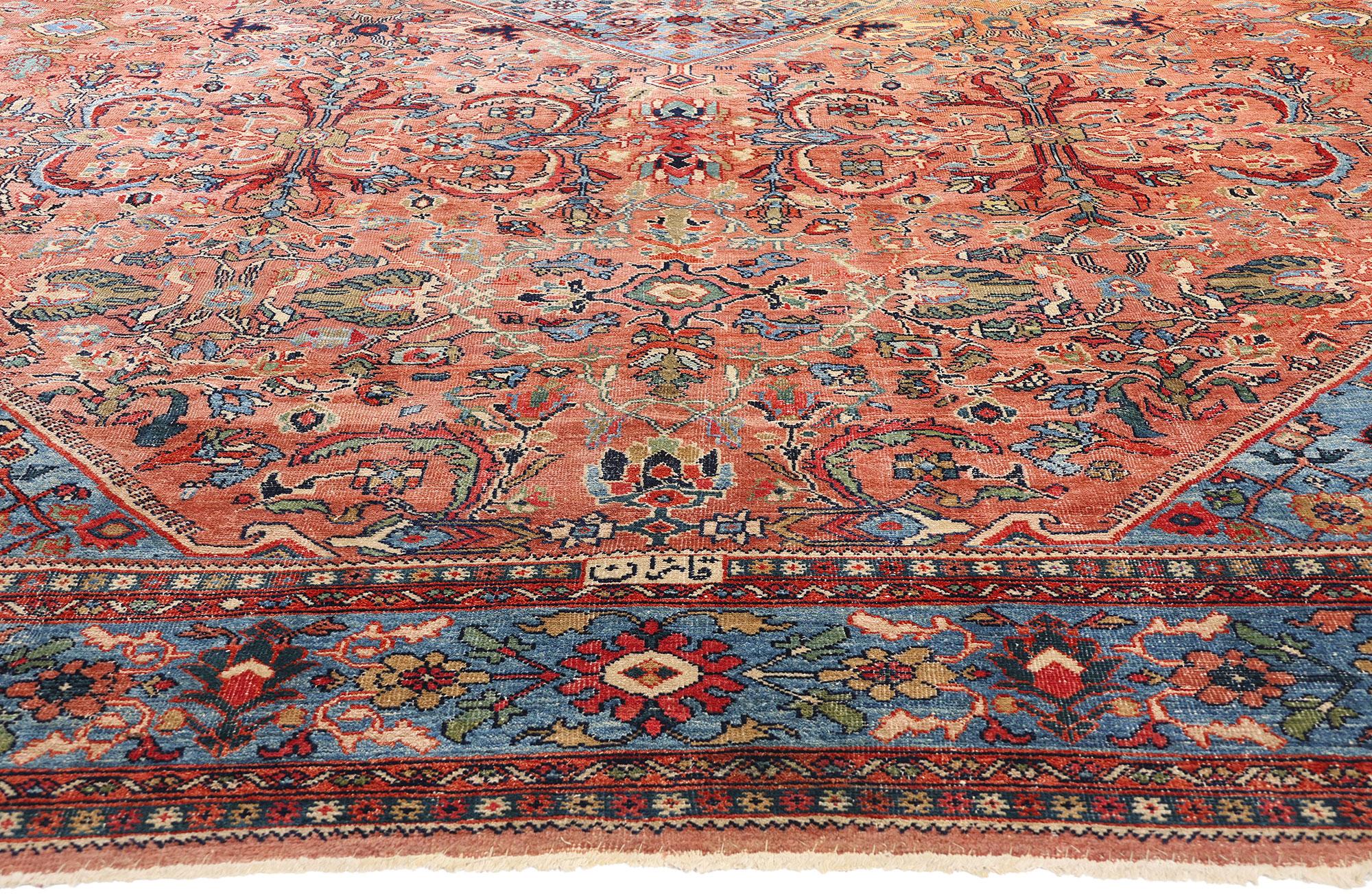 Signierter Qahraman Antiker persischer Sultanabad-Teppich aus Sultanabad, 10'00 x 17'06 (Handgeknüpft) im Angebot