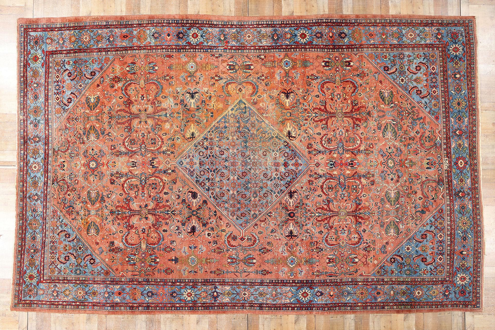 Signierter Qahraman Antiker persischer Sultanabad-Teppich aus Sultanabad, 10'00 x 17'06 im Angebot 2