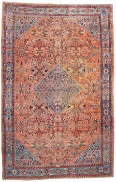 Signierter Qahraman Antiker persischer Sultanabad-Teppich aus Sultanabad, 10'00 x 17'06