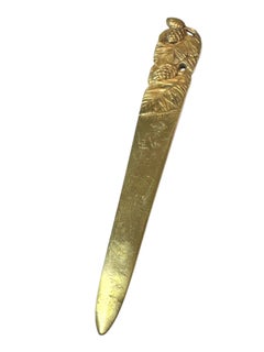 Signed Rare Authentic Original French Art Nouveau Letter Opener Antique 1900s