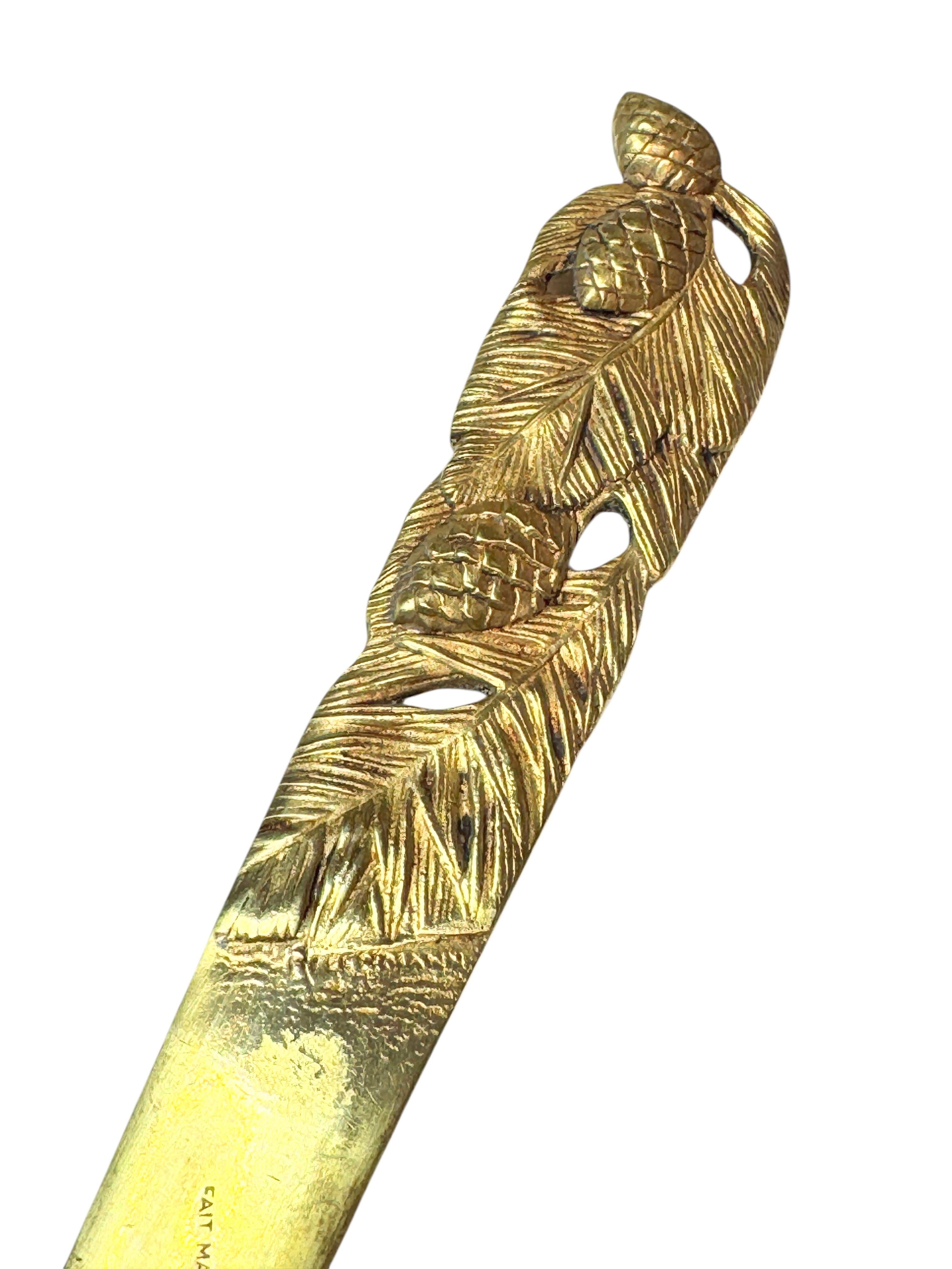 Signed Rare Authentic Original French Art Nouveau Letter Opener Antique 1900s In Good Condition For Sale In Nuernberg, DE