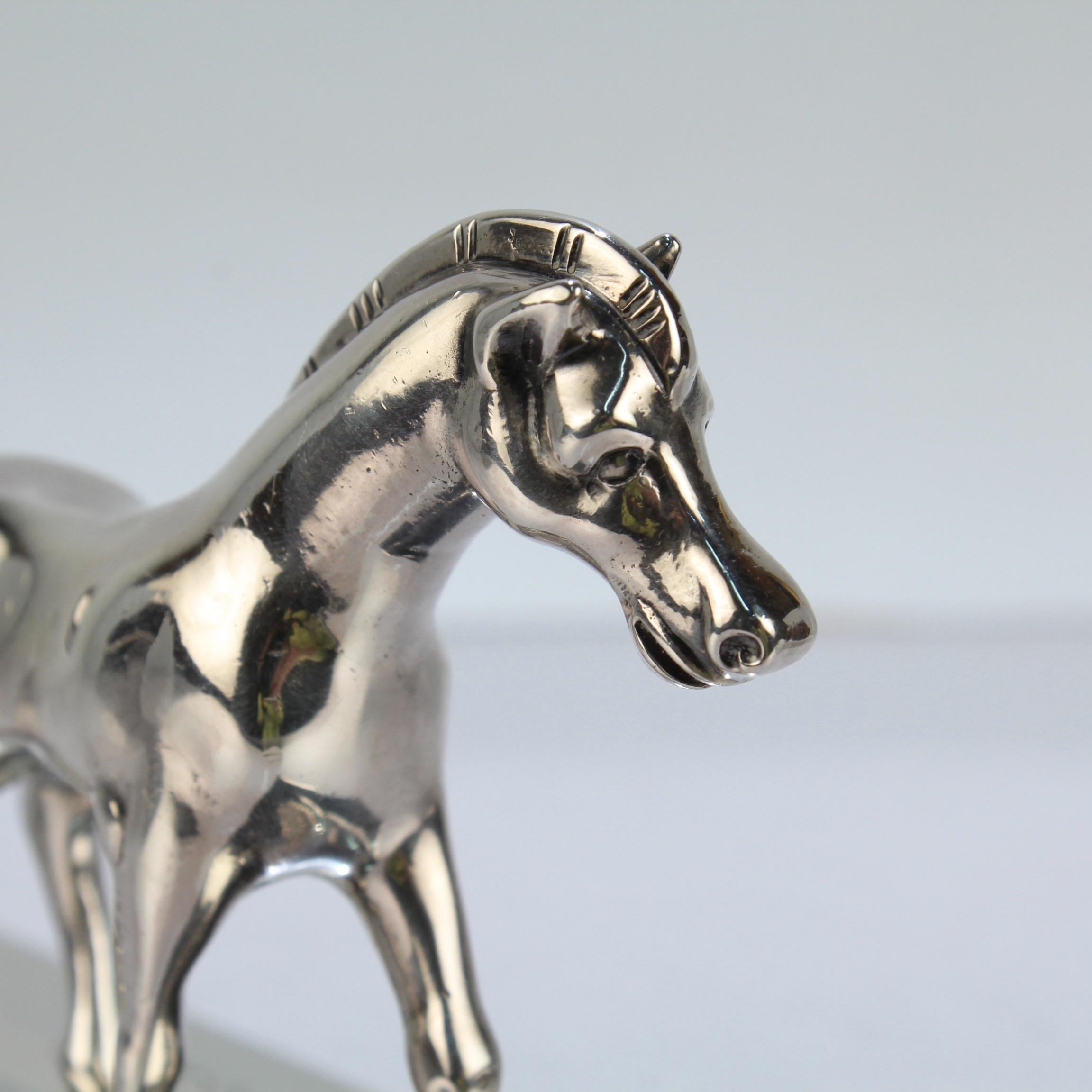 Signed Rare Erik Magnussen Modernist Sterling Silver Figural Horse Paperweight 5