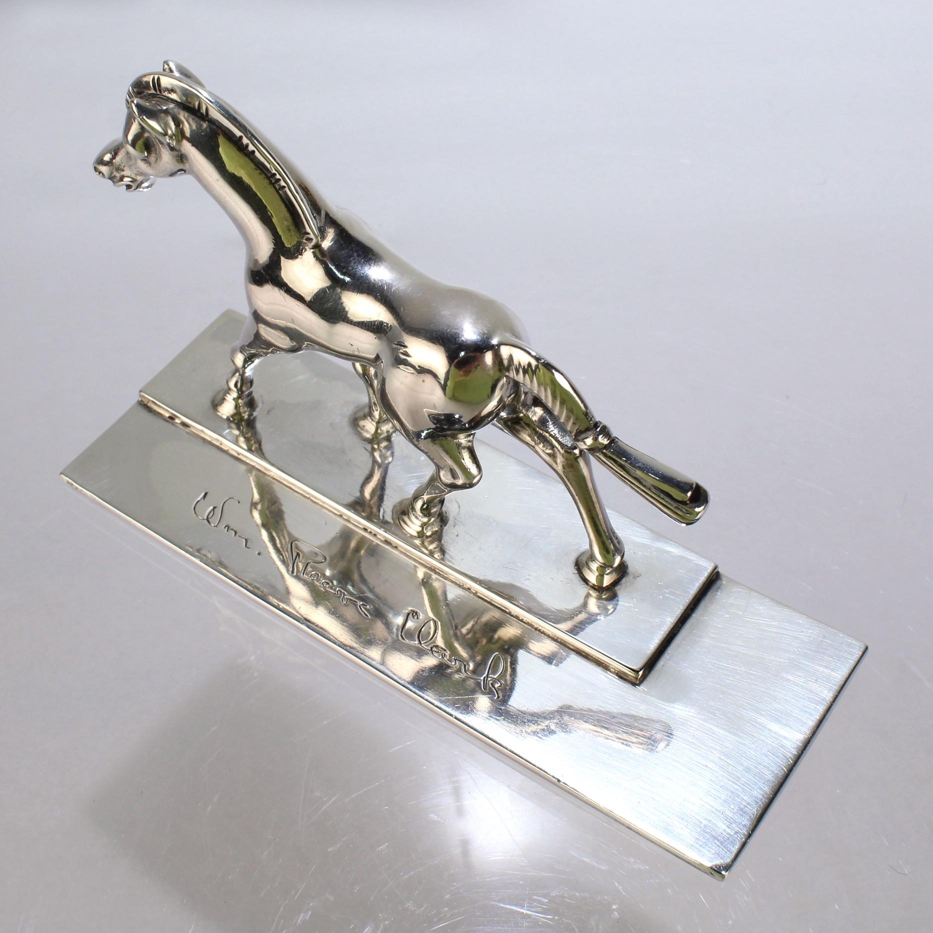 Signed Rare Erik Magnussen Modernist Sterling Silver Figural Horse Paperweight 6