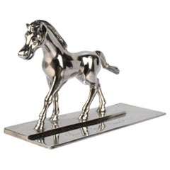 Signed Rare Erik Magnussen Modernist Sterling Silver Figural Horse Paperweight