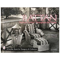 Vintage Signed "Rattan Furniture" First Edition Coffee Table Book by Harvey Schwartz