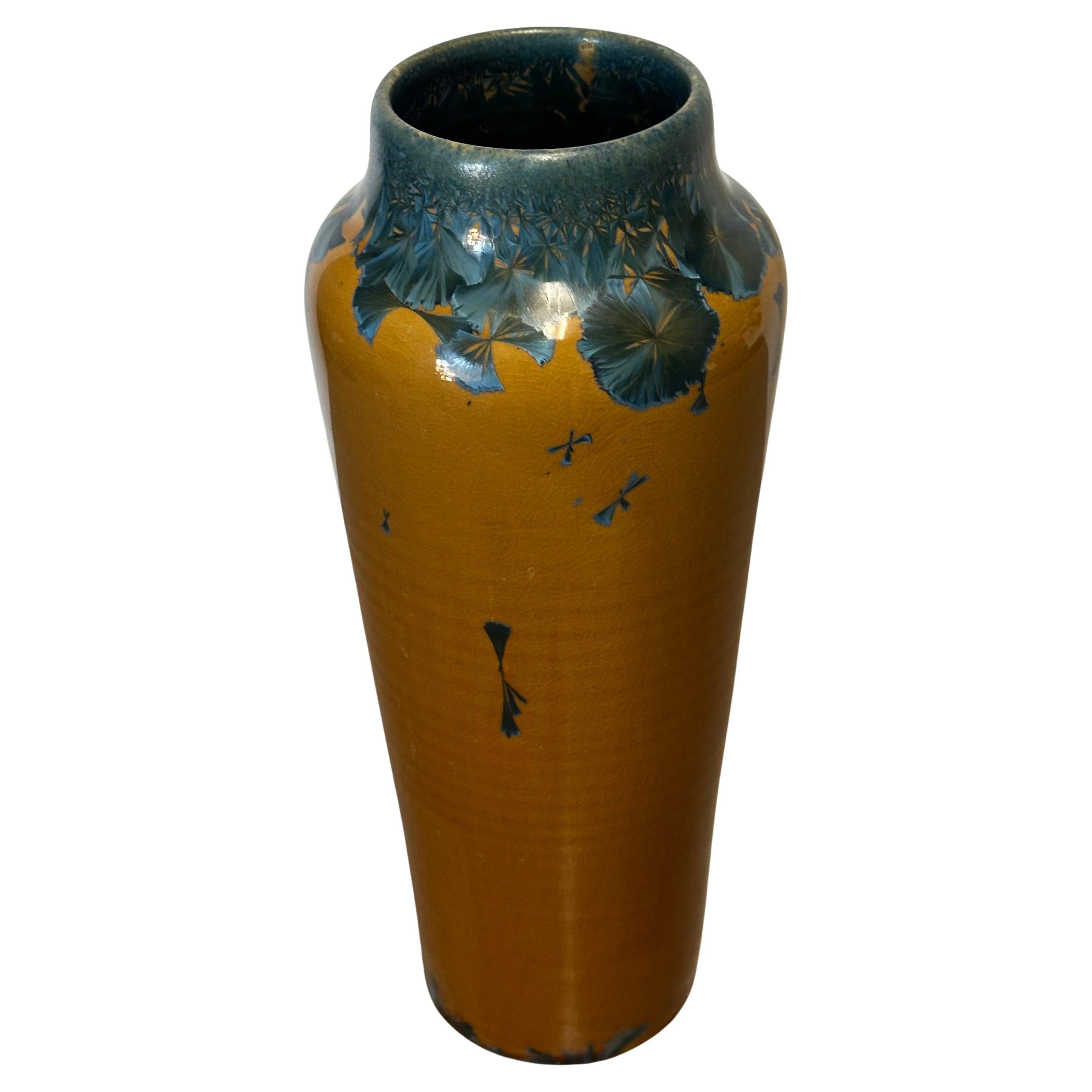 Late 20th Century Signed Ray West Thrown Porcelain Crystalline-Glazed Studio Pottery For Sale