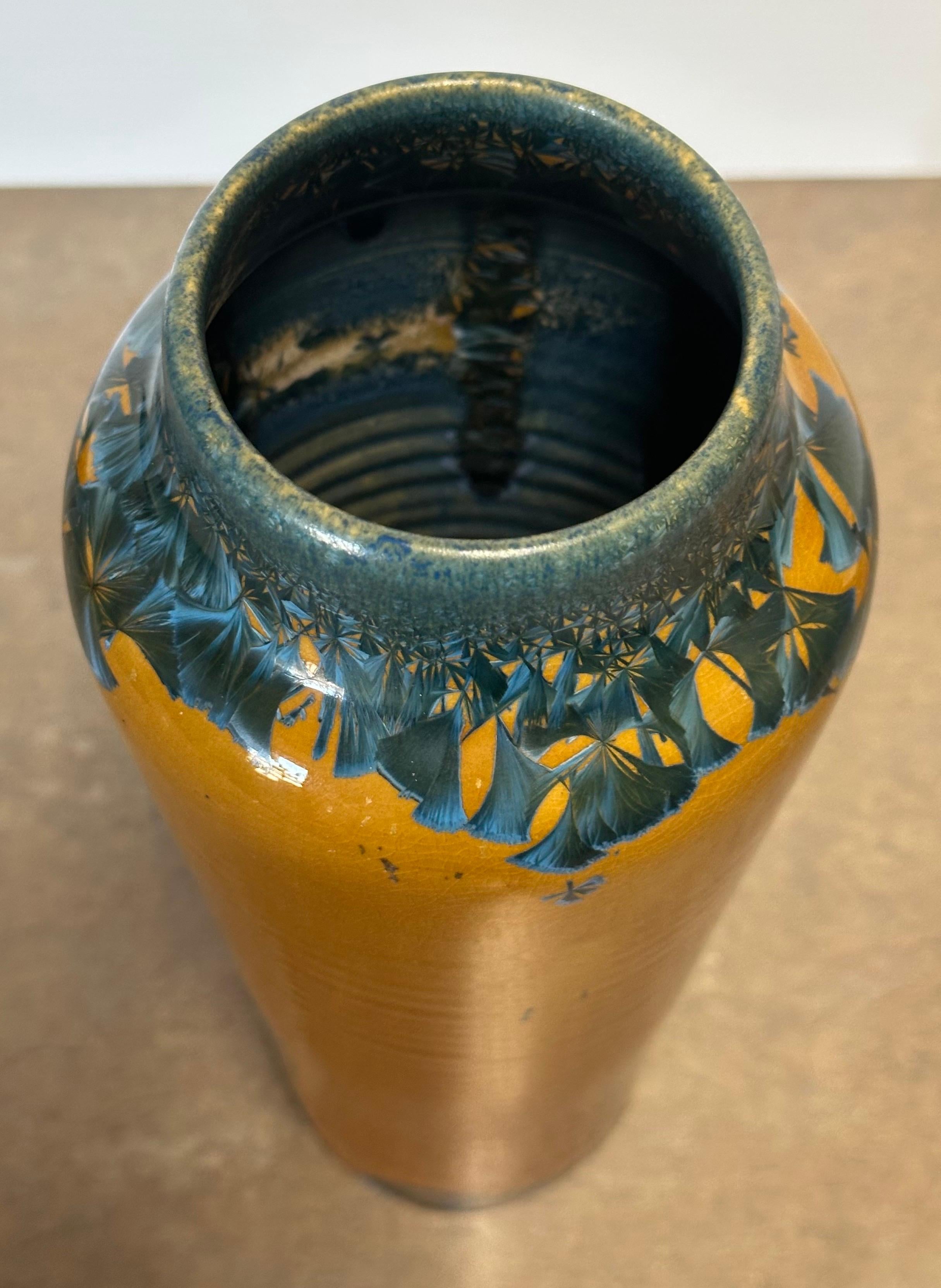 Signed Ray West Thrown Porcelain Crystalline-Glazed Studio Pottery For Sale 3