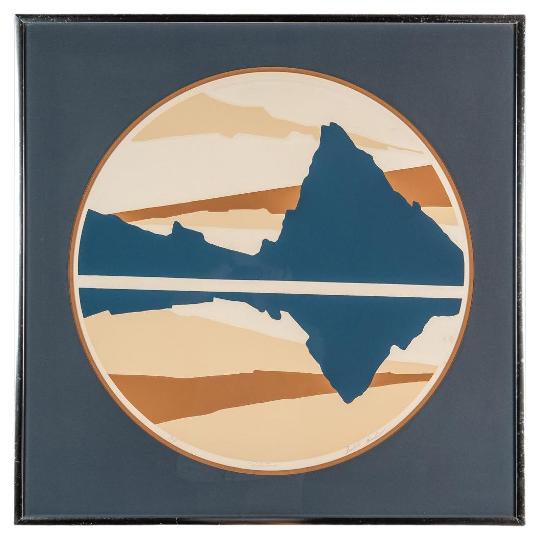 Signed "Reflections" Silhouette Serigraph Framed Art, Judith Hendler, USA, 1980s For Sale