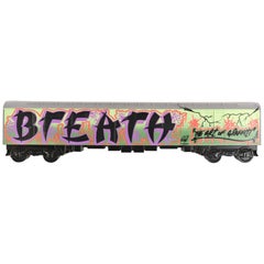 Signed Rek Graffiti Art Train Car Wall Sculpture