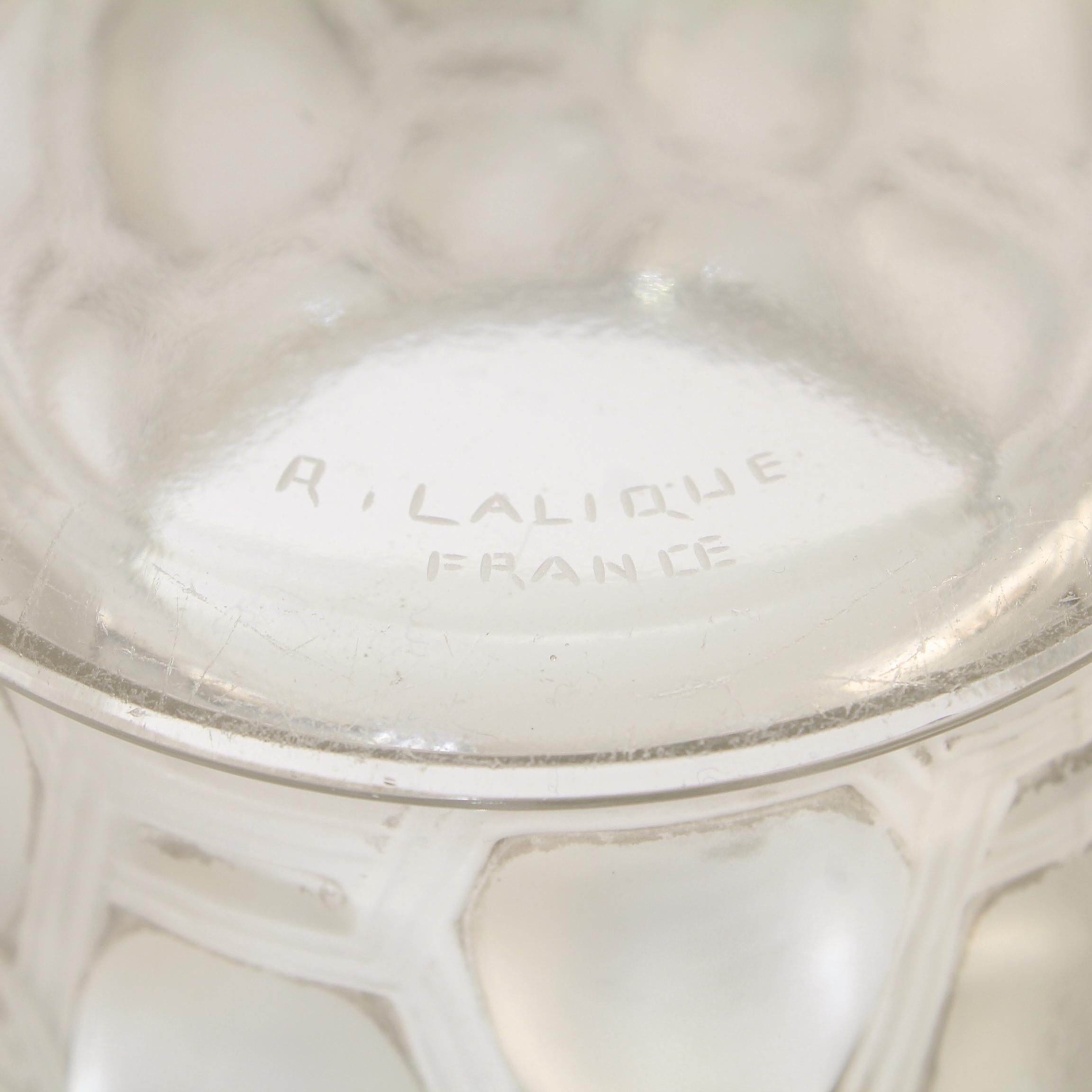 Signed Rene Lalique Art Deco Period Beautreillis Art Glass Vase 7