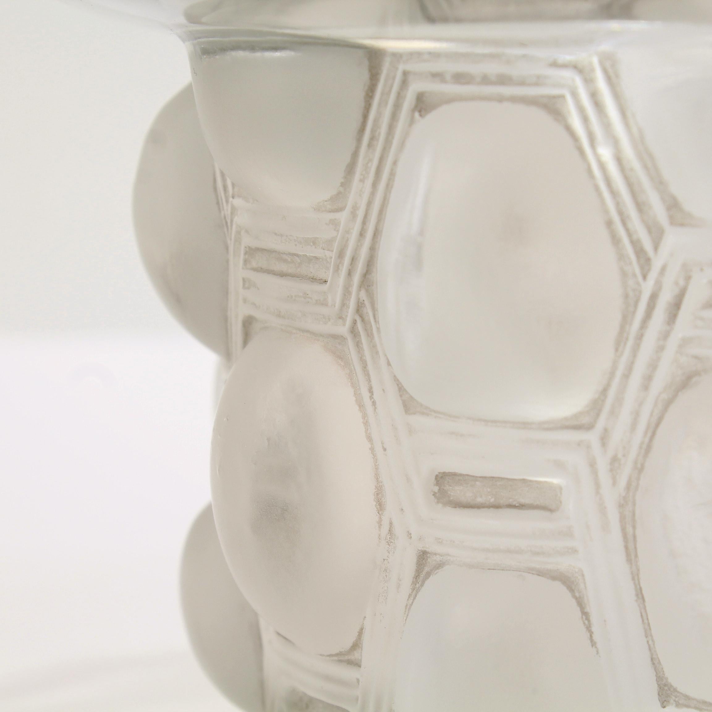 French Signed Rene Lalique Art Deco Period Beautreillis Art Glass Vase