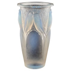 Signed Rene Lalique Ceylan Vase Designed, 1924