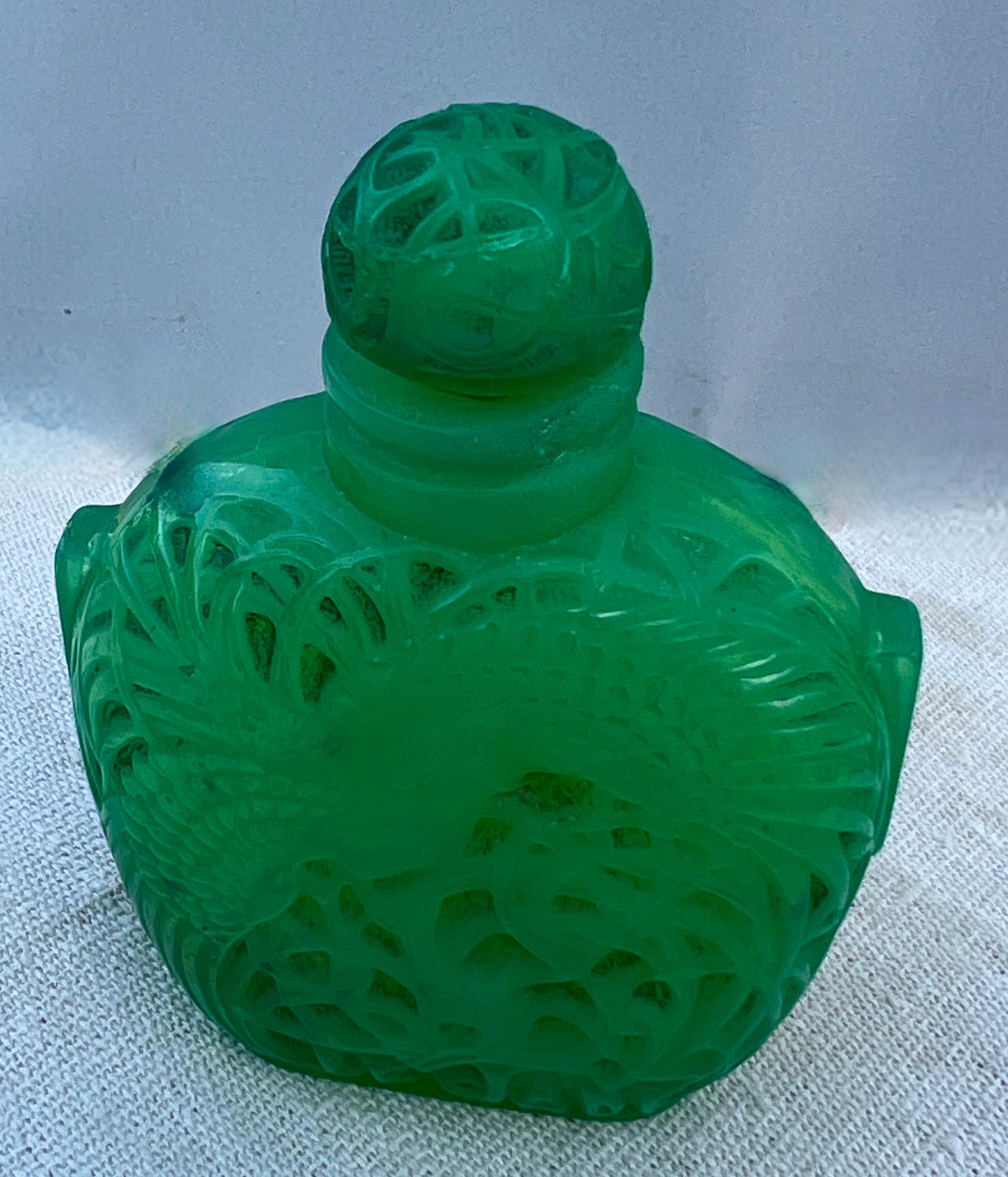Signiert Rene Lalique Le Jade Flasche für Roger & Gallet 1926 im Angebot 1