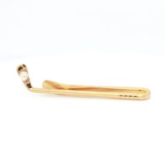 Signed Retro 14k Gold Golf Club Tie Clip Bar by Ballou