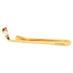 Signierte Retro 14k Gold Golfschläger Krawatten-Clip Bar von Ballou, Retro