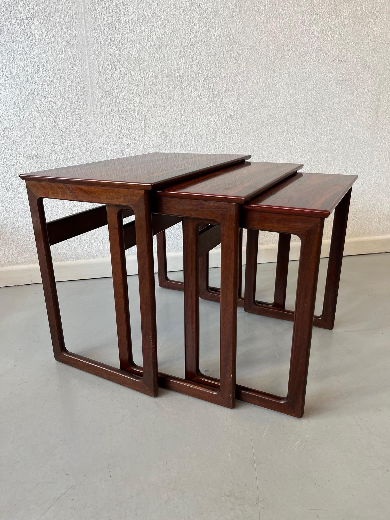 Danish Signed Rio Rosewood Nesting Tables Denmark 1960s For Sale