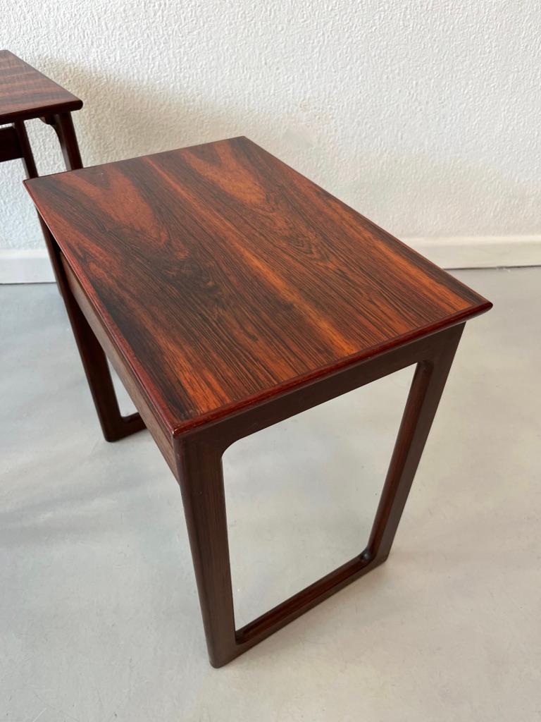 Signed Rio Rosewood Nesting Tables Denmark 1960s For Sale 2