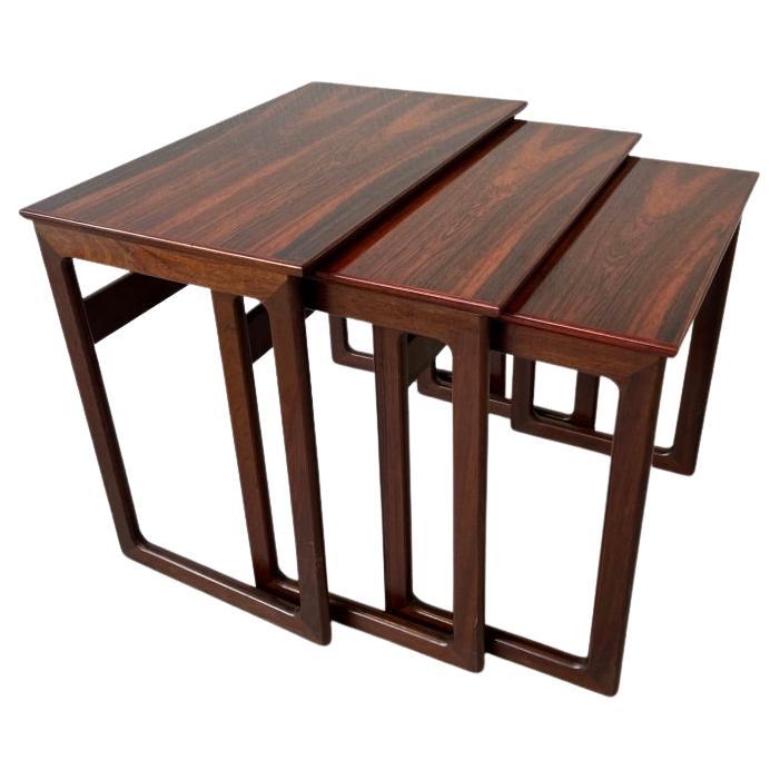 Signed Rio Rosewood Nesting Tables Denmark 1960s For Sale