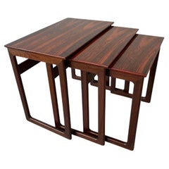 Vintage Signed Rio Rosewood Nesting Tables Denmark 1960s