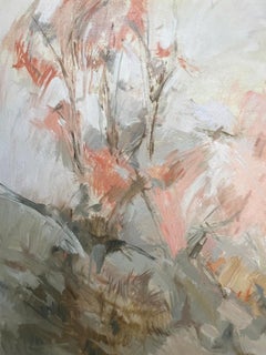 Signed R.M. Burrer Abstract Expressionist Painting 'Trees in October' 1964