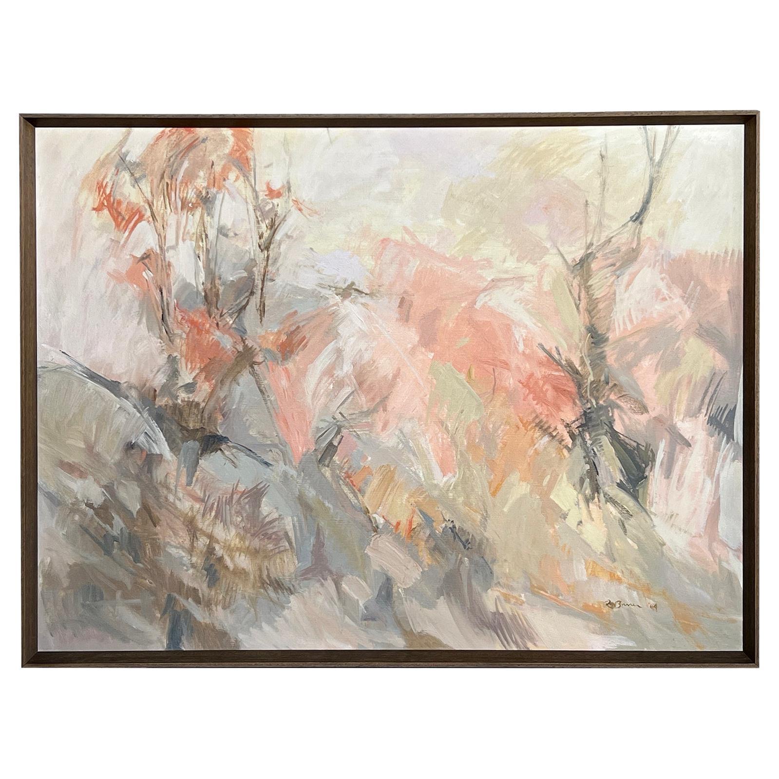 Signed R.M. Burrer Abstract Expressionist Painting
Trees in October
1964