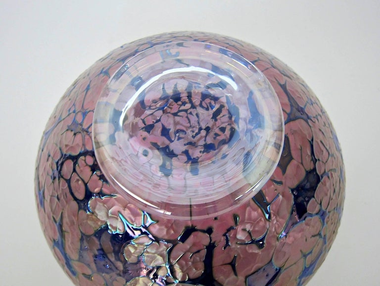 Signed Vintage Skookum Iridescent Art Glass Bowl by Robert Held For