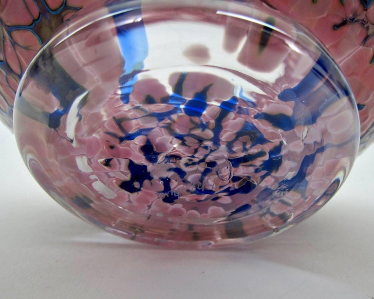 Signed Vintage Iridescent Art Glass Bowl by Robert Held at 1stDibs