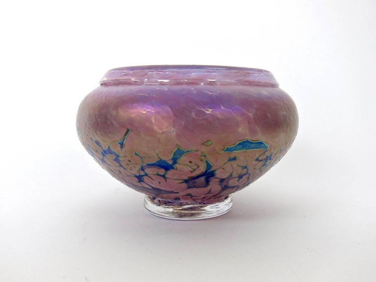 Signed Vintage Skookum Iridescent Art Glass Bowl by Robert Held For