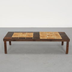 Signed Roger Capron Garrigue Coffee Table with Peripheral Tile Border c. 1960's