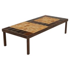 Signed Roger Capron Garrigue Coffee Table with Peripheral Tile Border c. 1960's