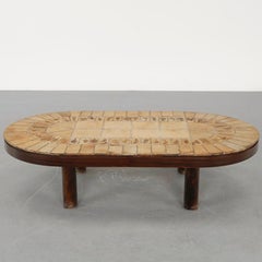 Signed Roger Capron Oval Garrigue Racetrack Coffee Table c. 1960's