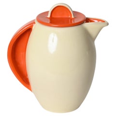 Carafe à café orange ivoire signée Rometti Umbertide, S.A.C.R.U., Italie, années 1940