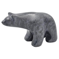 Signed Ross Parkinson Hand-Carved Soapstone Bear Sculpture, Inuit-Style, Canada