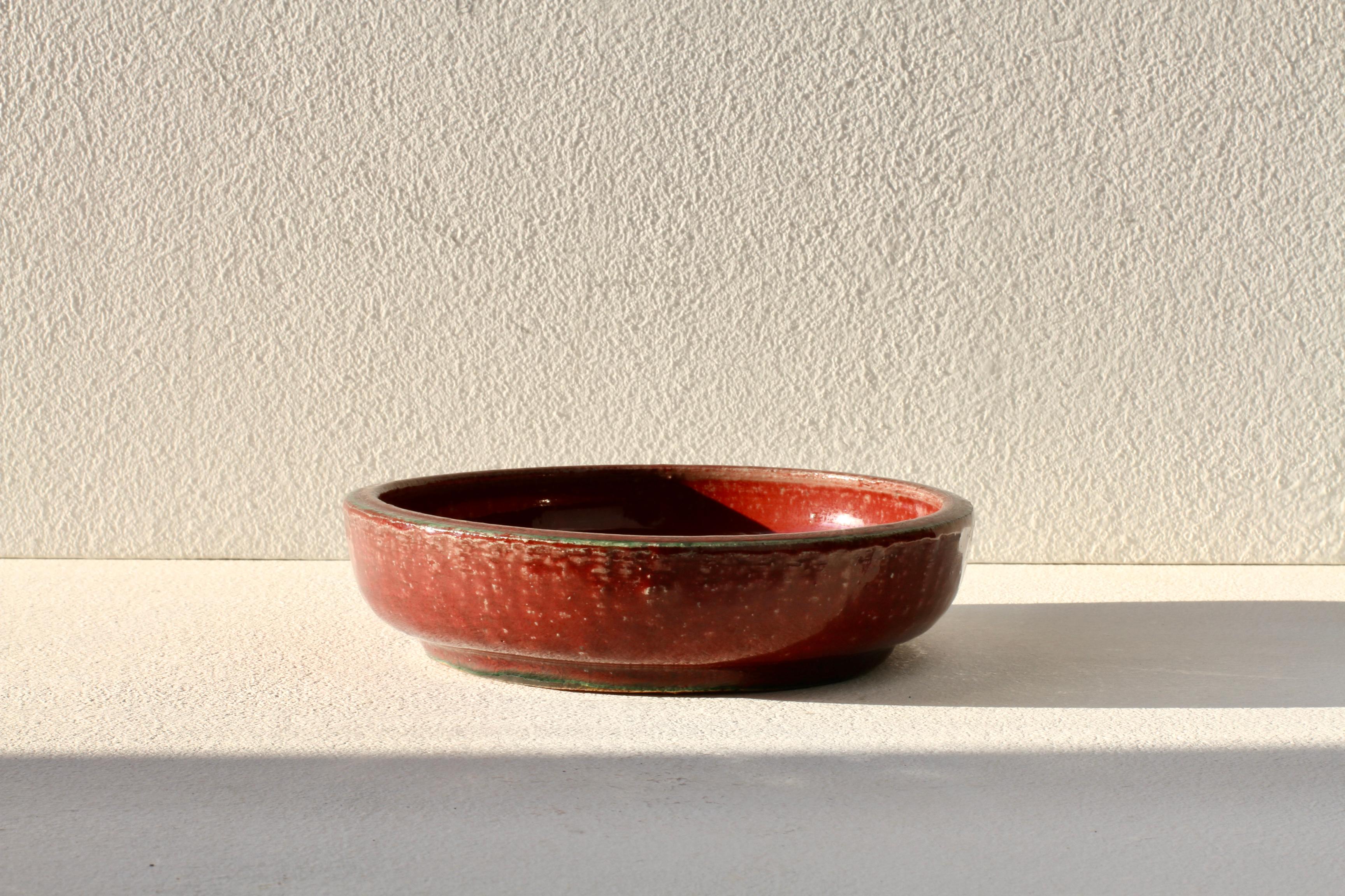 Signed Royal Copenhagen Hand Thrown Red Glaze Pottery Bowl, Dish or Ashtray 1936 7