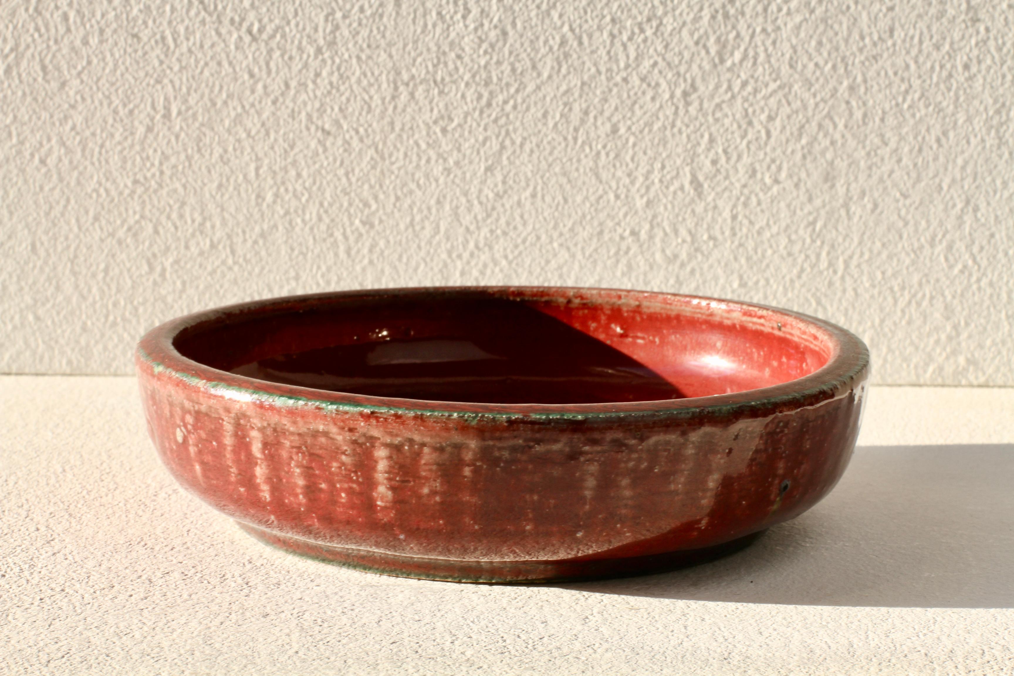 Signed Royal Copenhagen Hand Thrown Red Glaze Pottery Bowl, Dish or Ashtray 1936 8