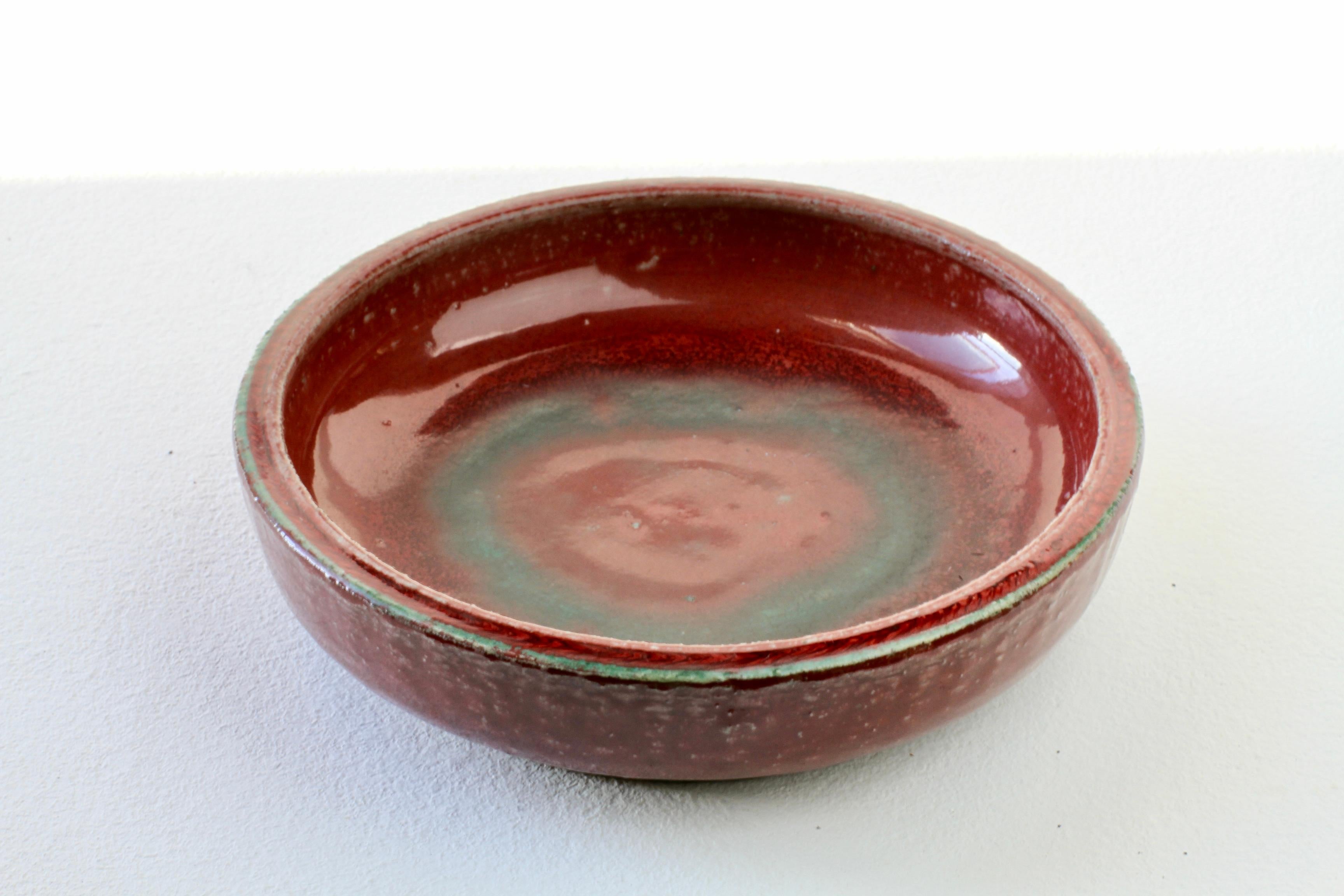 Danish Signed Royal Copenhagen Hand Thrown Red Glaze Pottery Bowl, Dish or Ashtray 1936