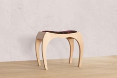Signed Rumbo Stool 1 in Solid Beech Wood by Jean-Baptiste Van Den Heede