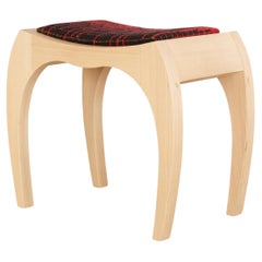 Signed Rumbo Stool 1 in Solid Beech Wood by Jean-Baptiste Van Den Heede