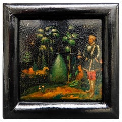 Antique Signed Russian Painting Fragment