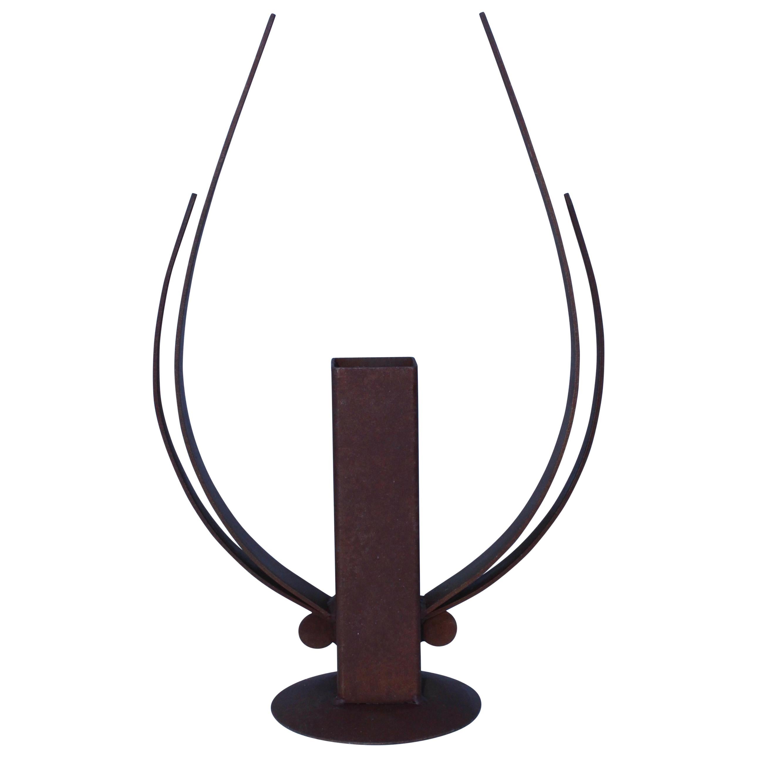 Signed Rusted Steel Mid-Century Modern Sculpture