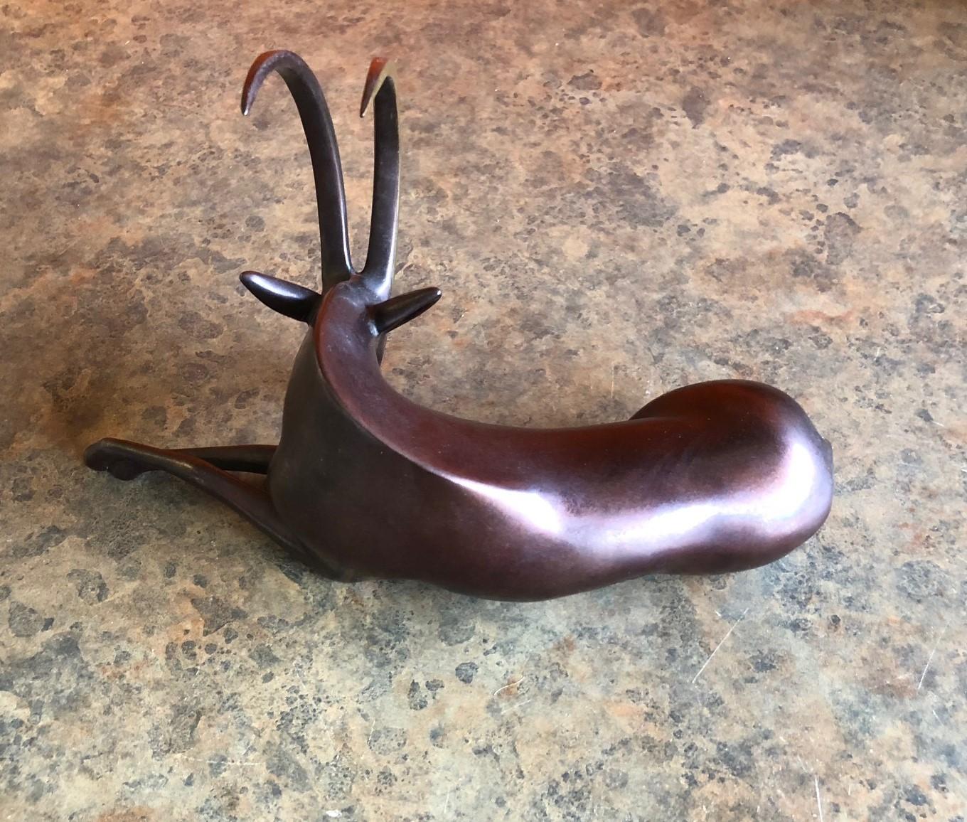 European Signed Sable Antelope Figure by Loet Vanderveen