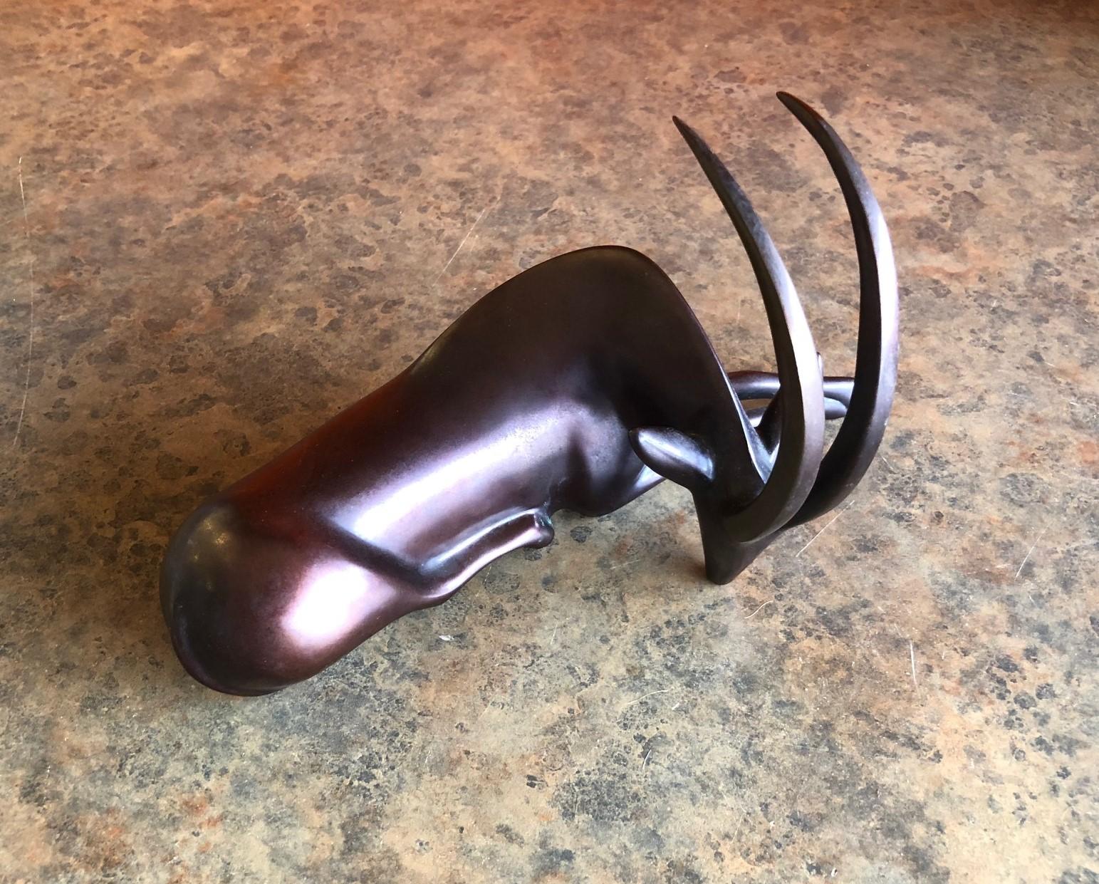 20th Century Signed Sable Antelope Figure by Loet Vanderveen