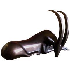 Signed Sable Antelope Figure by Loet Vanderveen