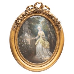 Signed Saintin Francois Jozan Pastel On Paper Painting Signed Saintin Francois Jozan Pastel On Paper Painting