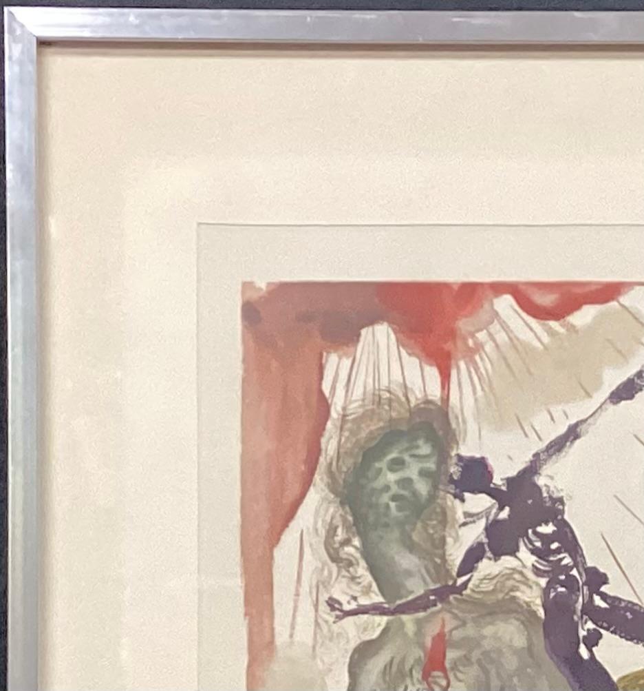 Mid-20th century signed Salvador Dali (Spanish artist 1904-1989) Wood Cut Print, 