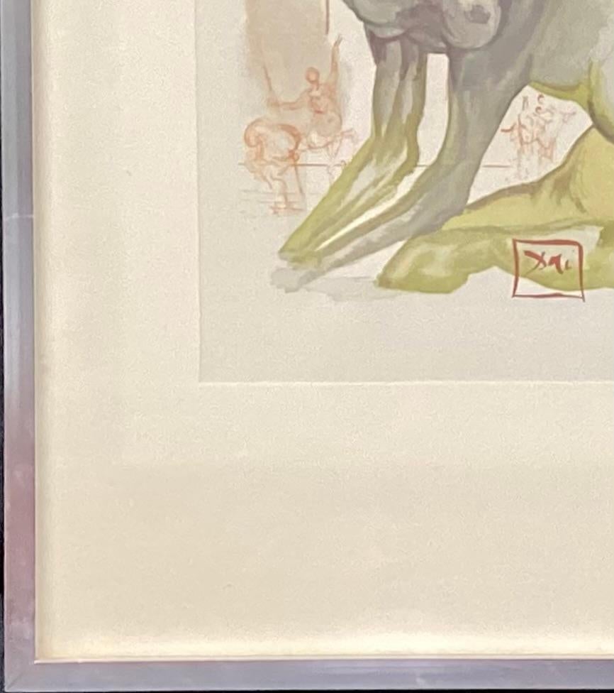 Spanish Signed Salvador Dali Surrealist Wood Cut Print For Sale
